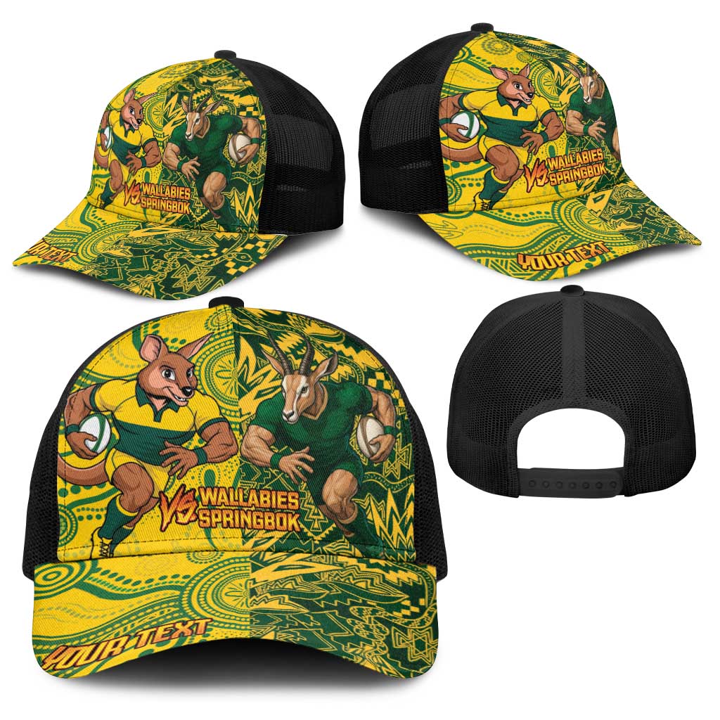 Personalised Australia vs South Africa Baseball Net Cap Wallabies vs Springboks Two Nations One Battle