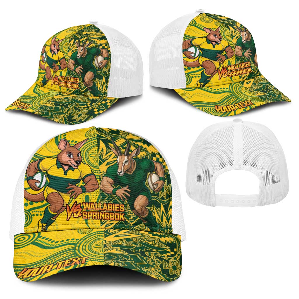 Personalised Australia vs South Africa Baseball Net Cap Wallabies vs Springboks Two Nations One Battle