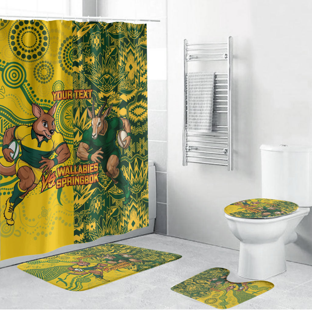 Custom Australia vs South Africa Bathroom Set Wallabies vs Springboks Two Nations One Battle