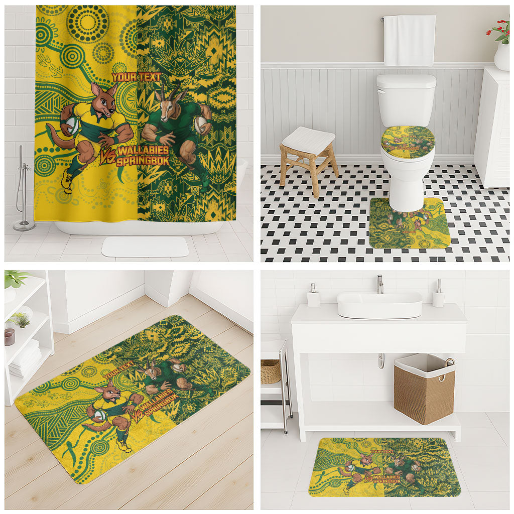 Custom Australia vs South Africa Bathroom Set Wallabies vs Springboks Two Nations One Battle