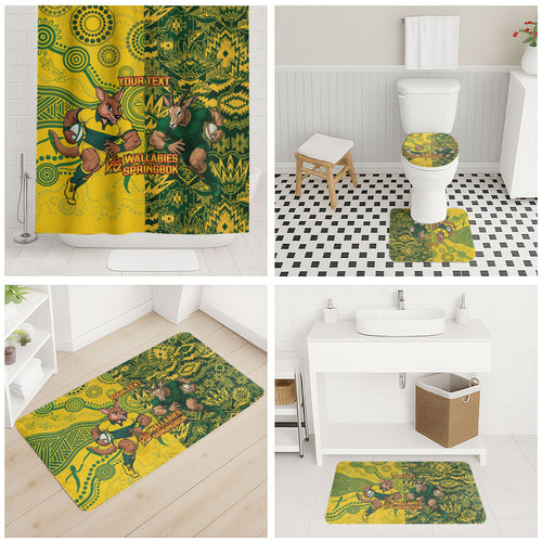 Custom Australia vs South Africa Bathroom Set Wallabies vs Springboks Two Nations One Battle