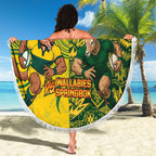 Custom Australia vs South Africa Beach Blanket Wallabies vs Springboks Two Nations One Battle