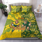Custom Australia vs South Africa Bedding Set Wallabies vs Springboks Two Nations One Battle