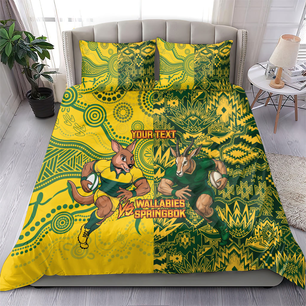Custom Australia vs South Africa Bedding Set Wallabies vs Springboks Two Nations One Battle