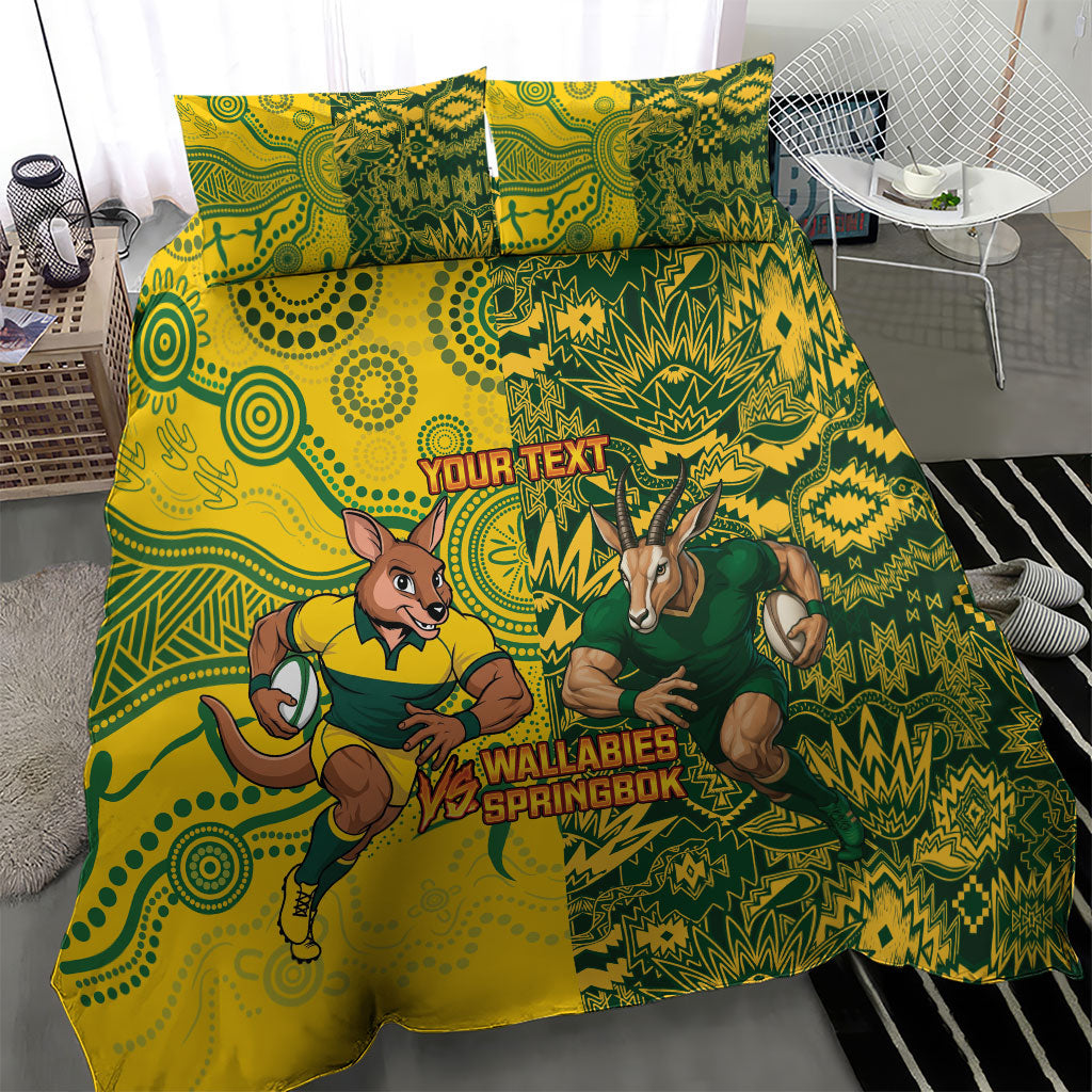 Custom Australia vs South Africa Bedding Set Wallabies vs Springboks Two Nations One Battle
