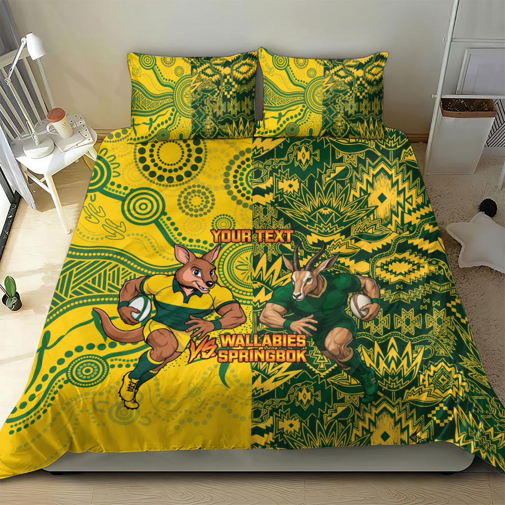 Custom Australia vs South Africa Bedding Set Wallabies vs Springboks Two Nations One Battle