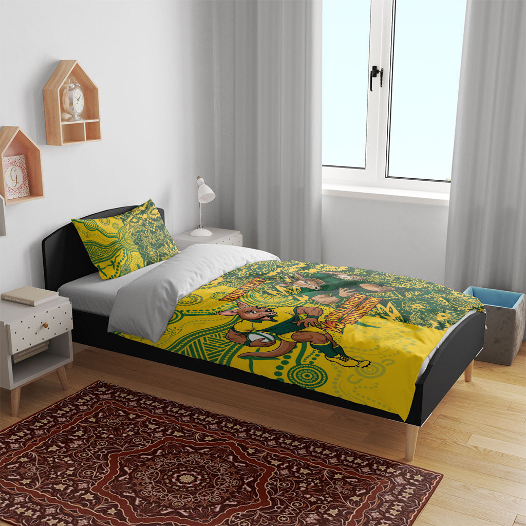 Custom Australia vs South Africa Bedding Set Wallabies vs Springboks Two Nations One Battle