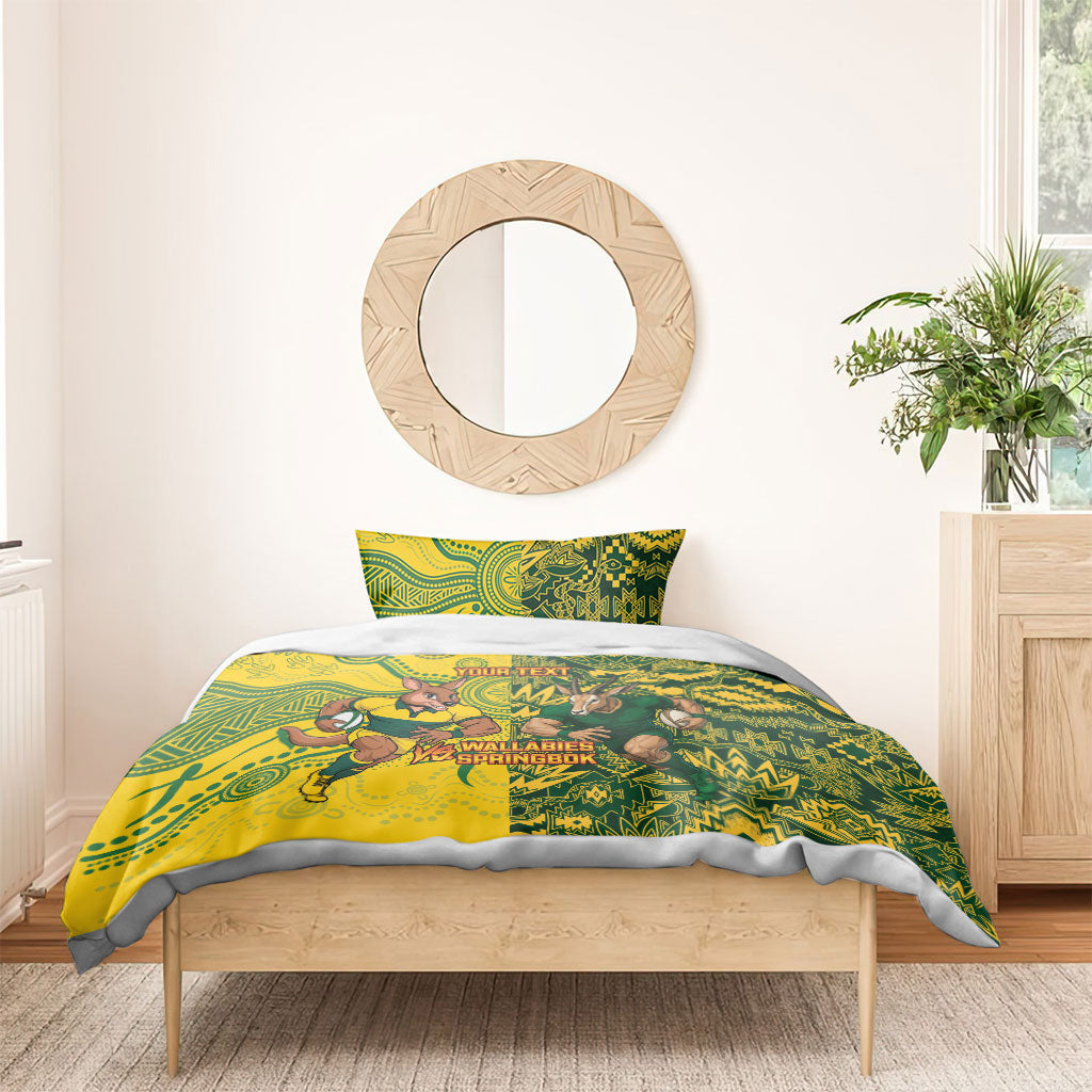 Custom Australia vs South Africa Bedding Set Wallabies vs Springboks Two Nations One Battle