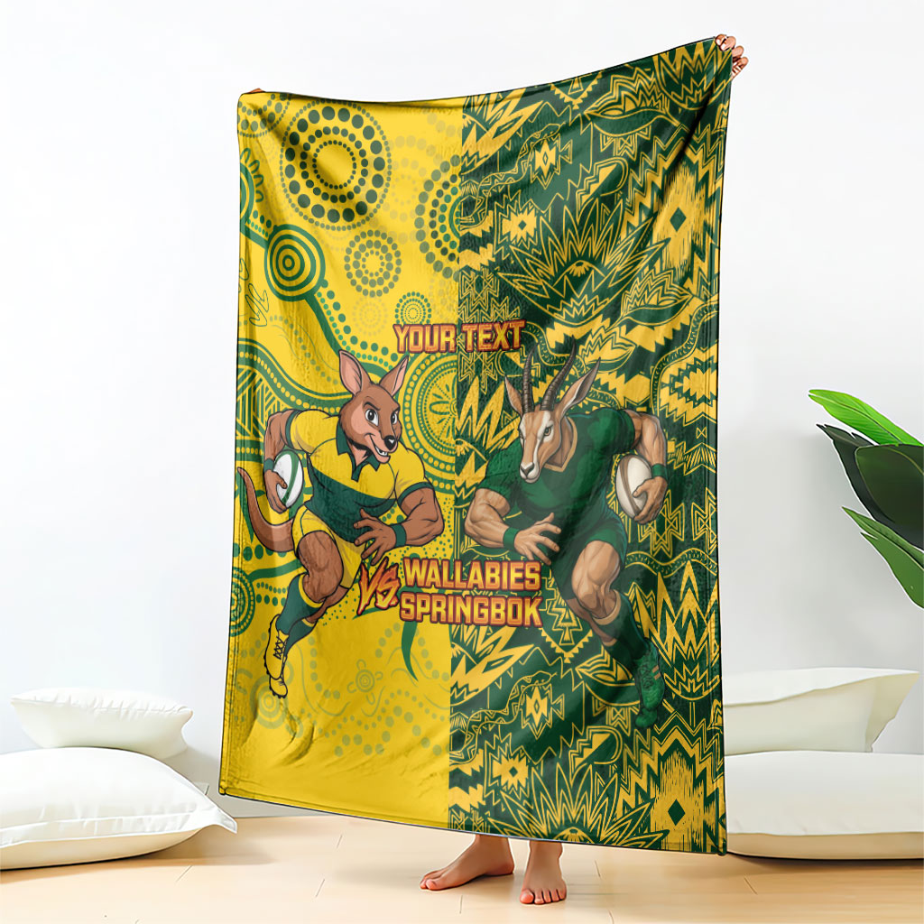 Custom Australia vs South Africa Blanket Wallabies vs Springboks Two Nations One Battle