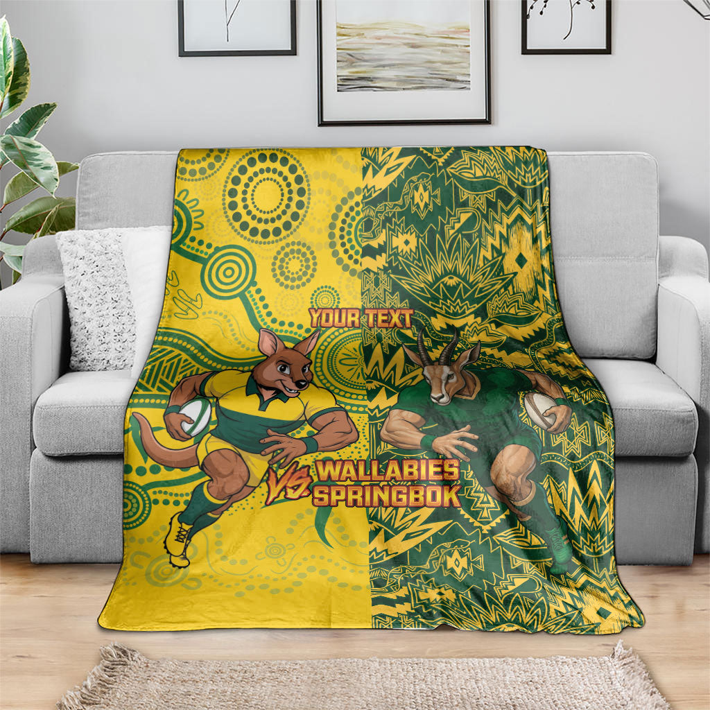 Custom Australia vs South Africa Blanket Wallabies vs Springboks Two Nations One Battle