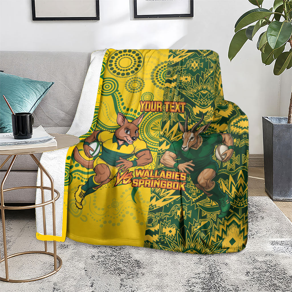 Custom Australia vs South Africa Blanket Wallabies vs Springboks Two Nations One Battle