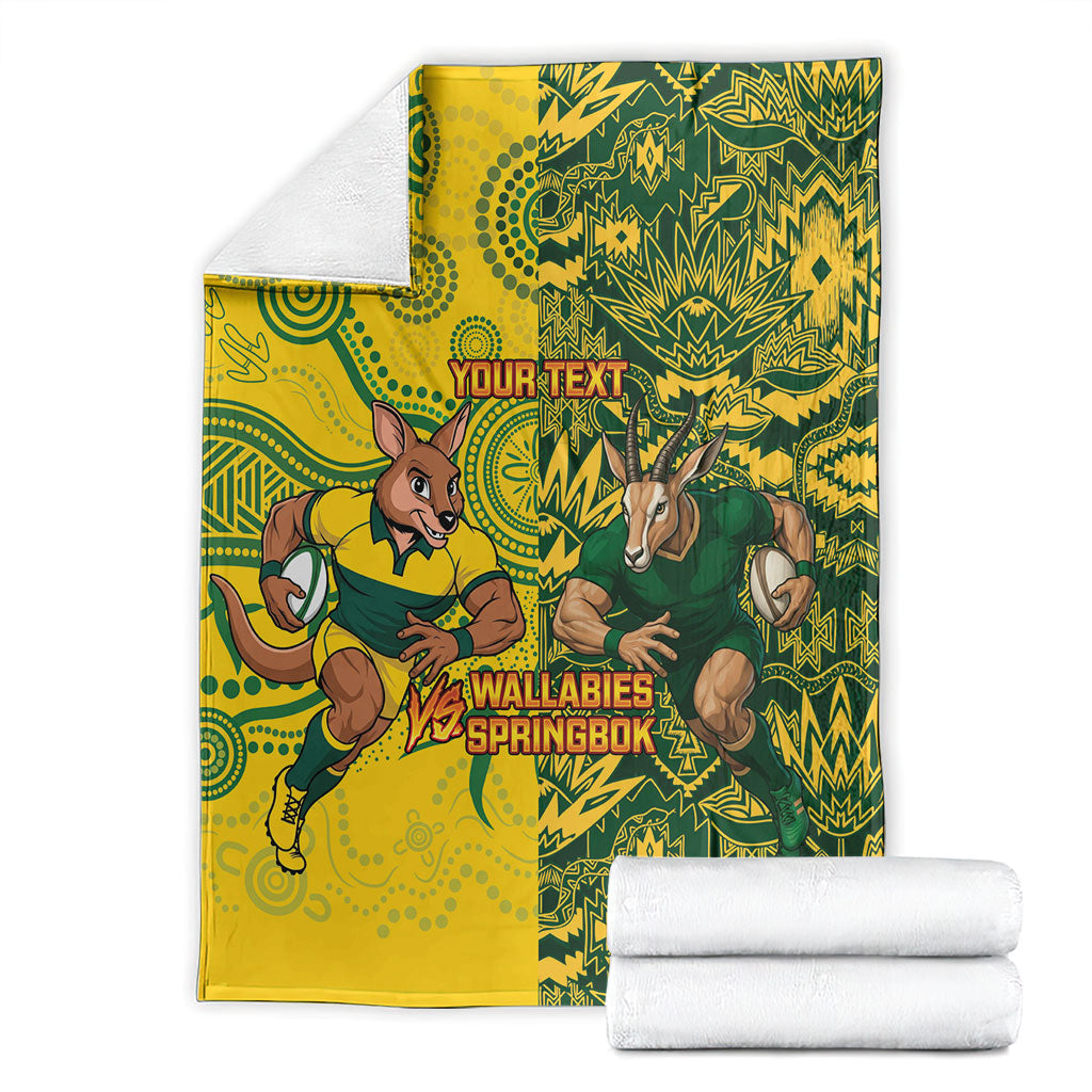 Custom Australia vs South Africa Blanket Wallabies vs Springboks Two Nations One Battle