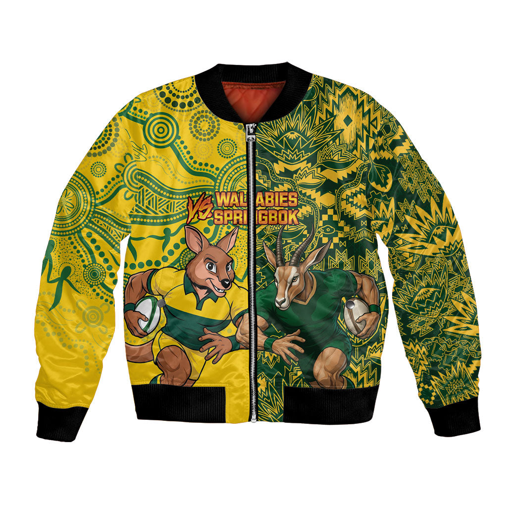 Custom Australia vs South Africa Bomber Jacket Wallabies vs Springboks Two Nations One Battle