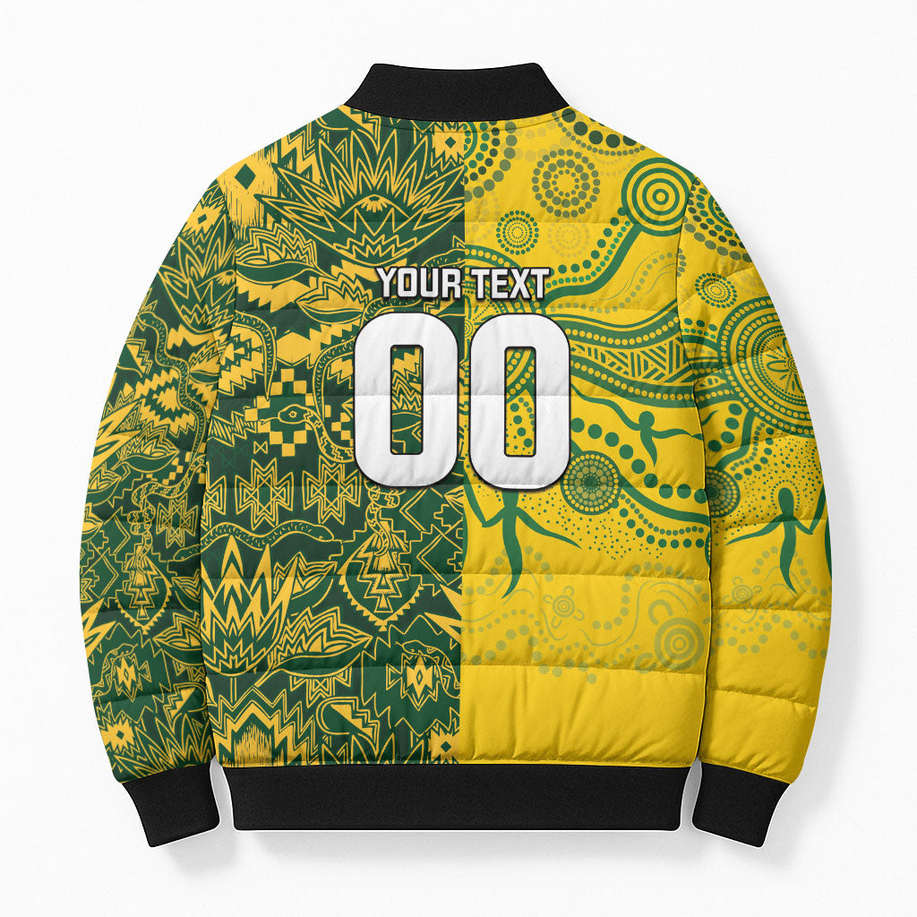 Custom Australia vs South Africa Bomber Puffer Jacket Wallabies vs Springboks Two Nations One Battle