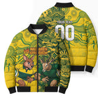 Custom Australia vs South Africa Bomber Puffer Jacket Wallabies vs Springboks Two Nations One Battle