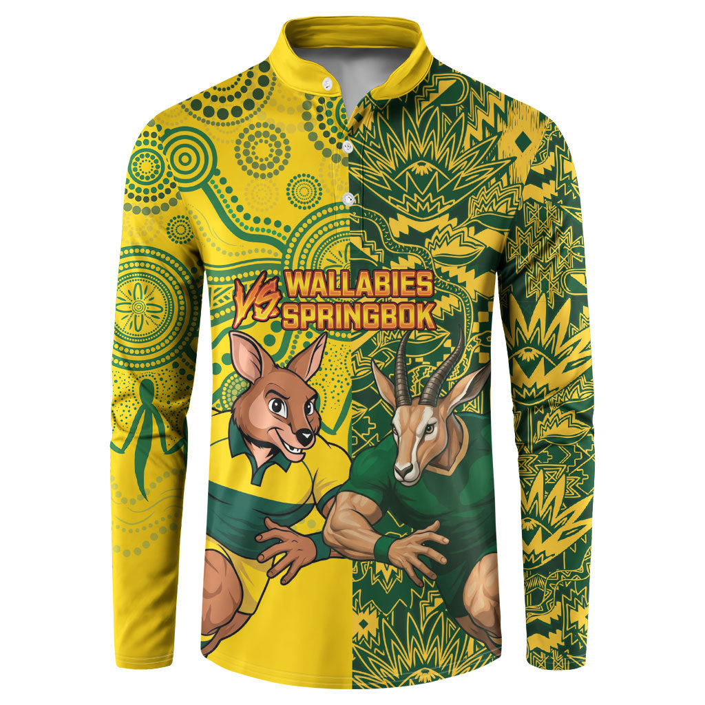 Custom Australia vs South Africa Button Sweatshirt Wallabies vs Springboks Two Nations One Battle