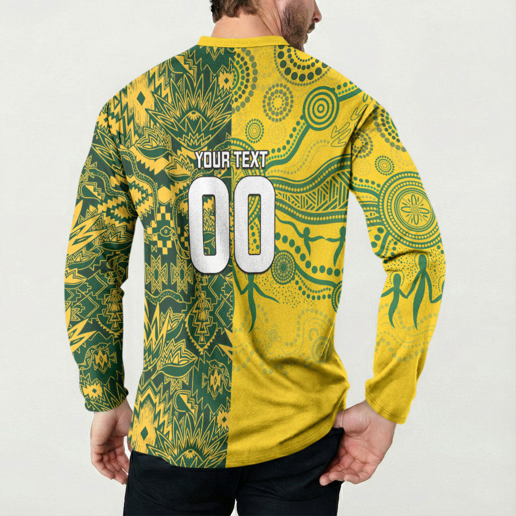 Custom Australia vs South Africa Button Sweatshirt Wallabies vs Springboks Two Nations One Battle