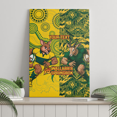 Custom Australia vs South Africa Canvas Wall Art Wallabies vs Springboks Two Nations One Battle