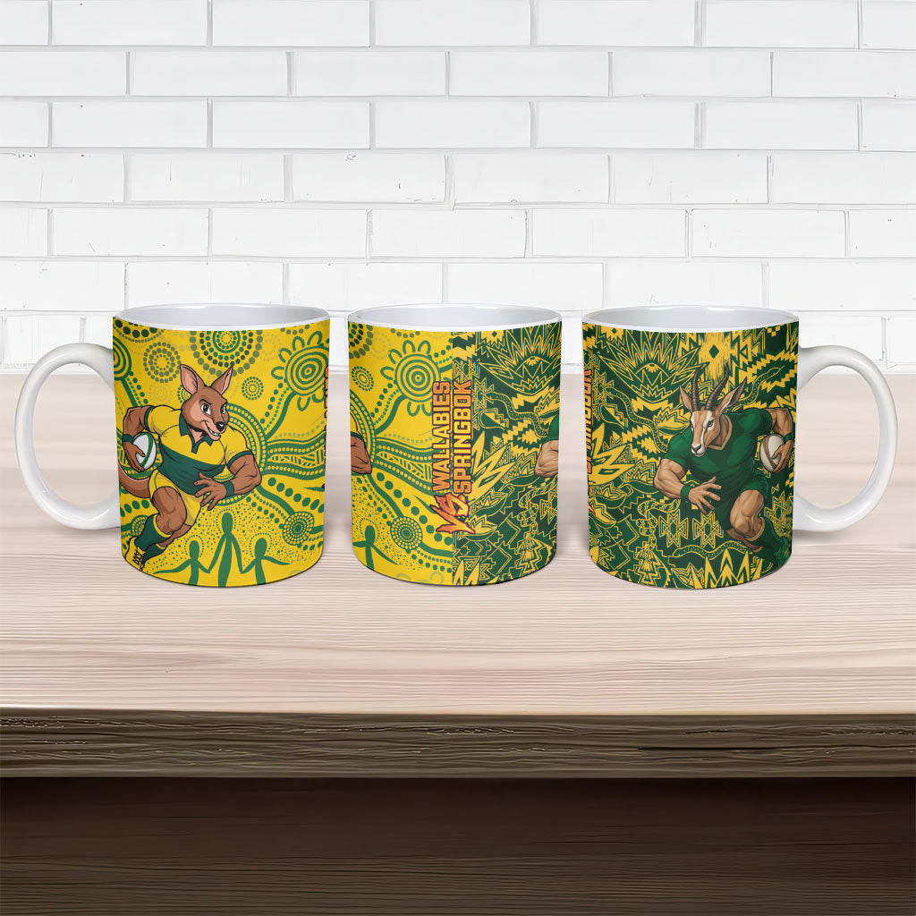 Australia vs South Africa Ceramic Mug Wallabies vs Springboks Two Nations One Battle