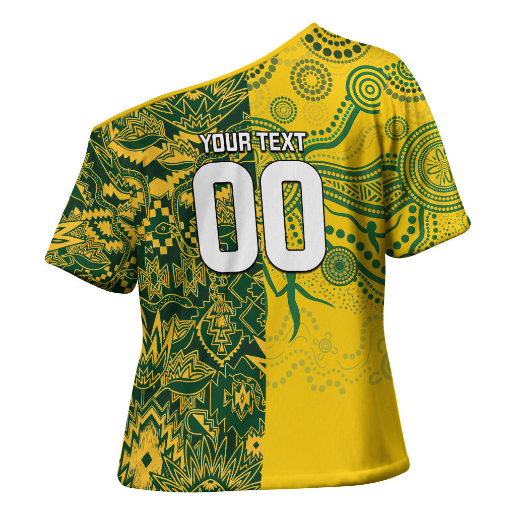 Custom Australia vs South Africa Cross Shoulder Shirt Wallabies vs Springboks Two Nations One Battle