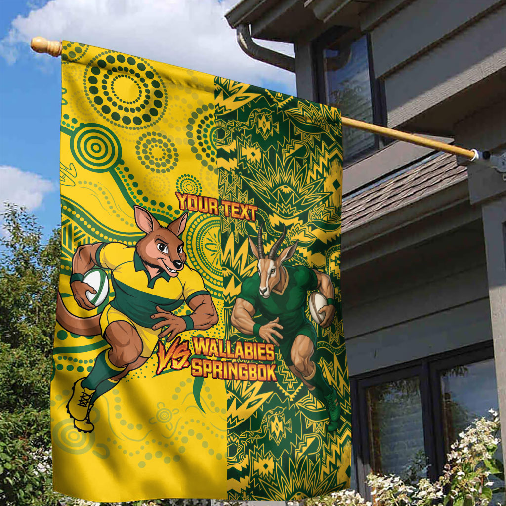 Custom Australia vs South Africa Garden Flag Wallabies vs Springboks Two Nations One Battle