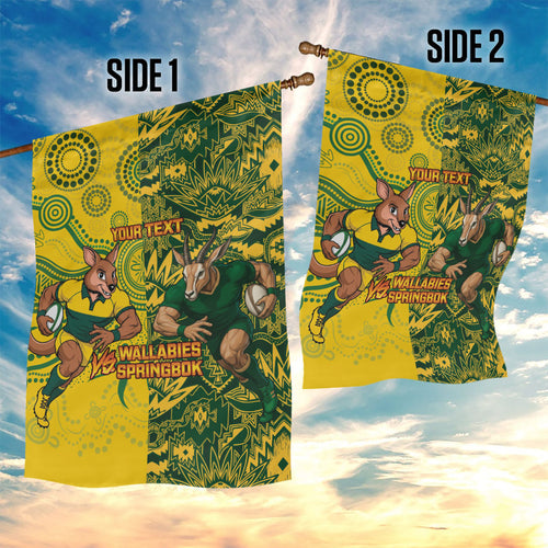 Custom Australia vs South Africa Garden Flag Wallabies vs Springboks Two Nations One Battle