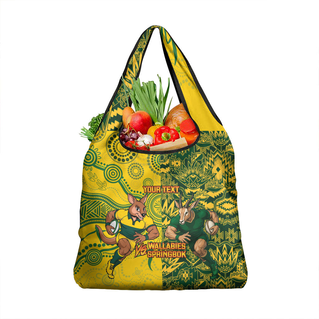 Custom Australia vs South Africa Grocery Bag Wallabies vs Springboks Two Nations One Battle
