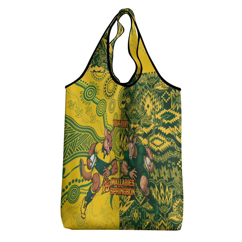 Custom Australia vs South Africa Grocery Bag Wallabies vs Springboks Two Nations One Battle