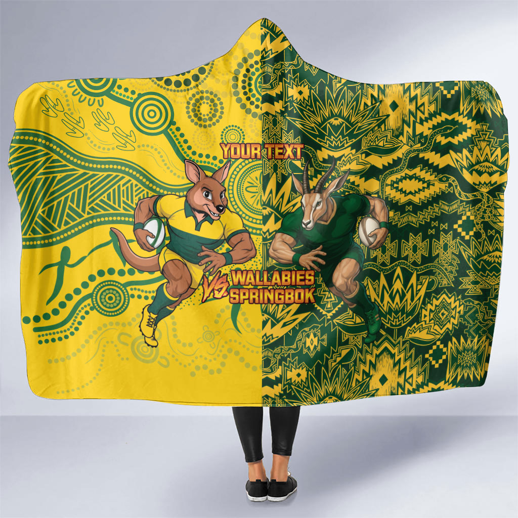 Custom Australia vs South Africa Hooded Blanket Wallabies vs Springboks Two Nations One Battle