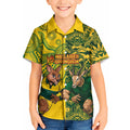 Custom Australia vs South Africa Kid Hawaiian Shirt Wallabies vs Springboks Two Nations One Battle