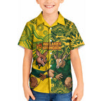 Custom Australia vs South Africa Kid Hawaiian Shirt Wallabies vs Springboks Two Nations One Battle