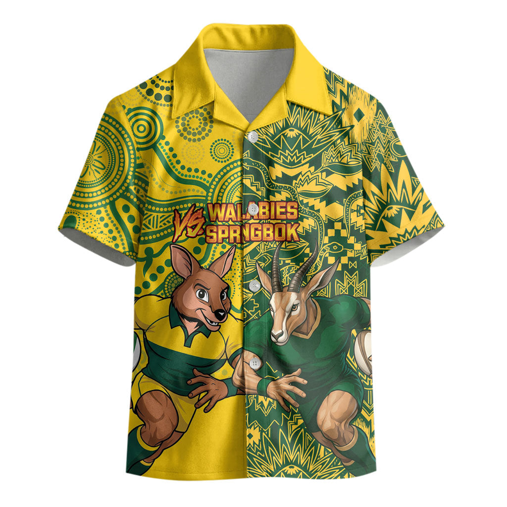 Custom Australia vs South Africa Kid Hawaiian Shirt Wallabies vs Springboks Two Nations One Battle