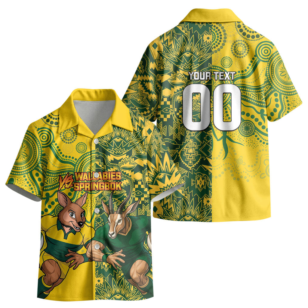 Custom Australia vs South Africa Kid Hawaiian Shirt Wallabies vs Springboks Two Nations One Battle