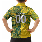 Custom Australia vs South Africa Kid Hawaiian Shirt Wallabies vs Springboks Two Nations One Battle