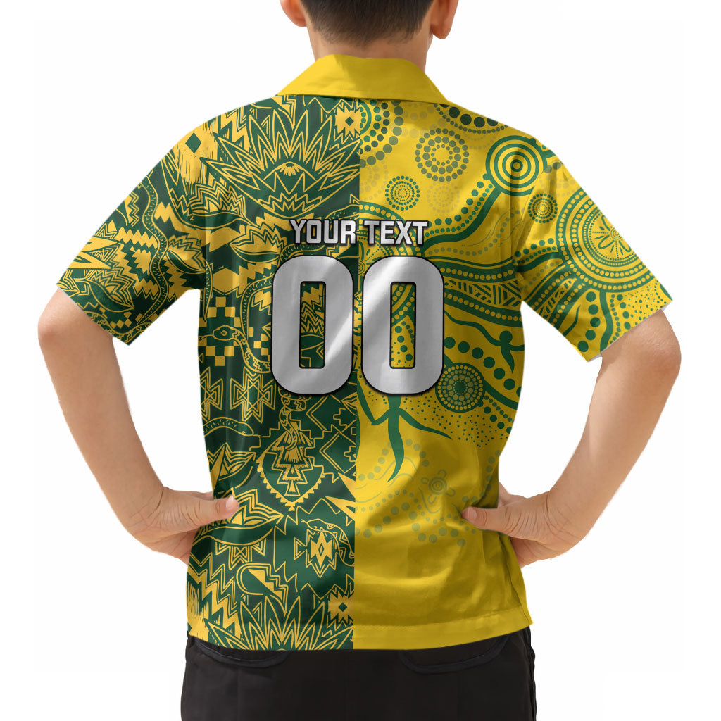 Custom Australia vs South Africa Kid Hawaiian Shirt Wallabies vs Springboks Two Nations One Battle