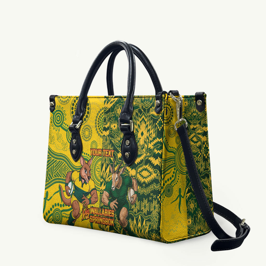 Custom Australia vs South Africa Leather Bag Wallabies vs Springboks Two Nations One Battle