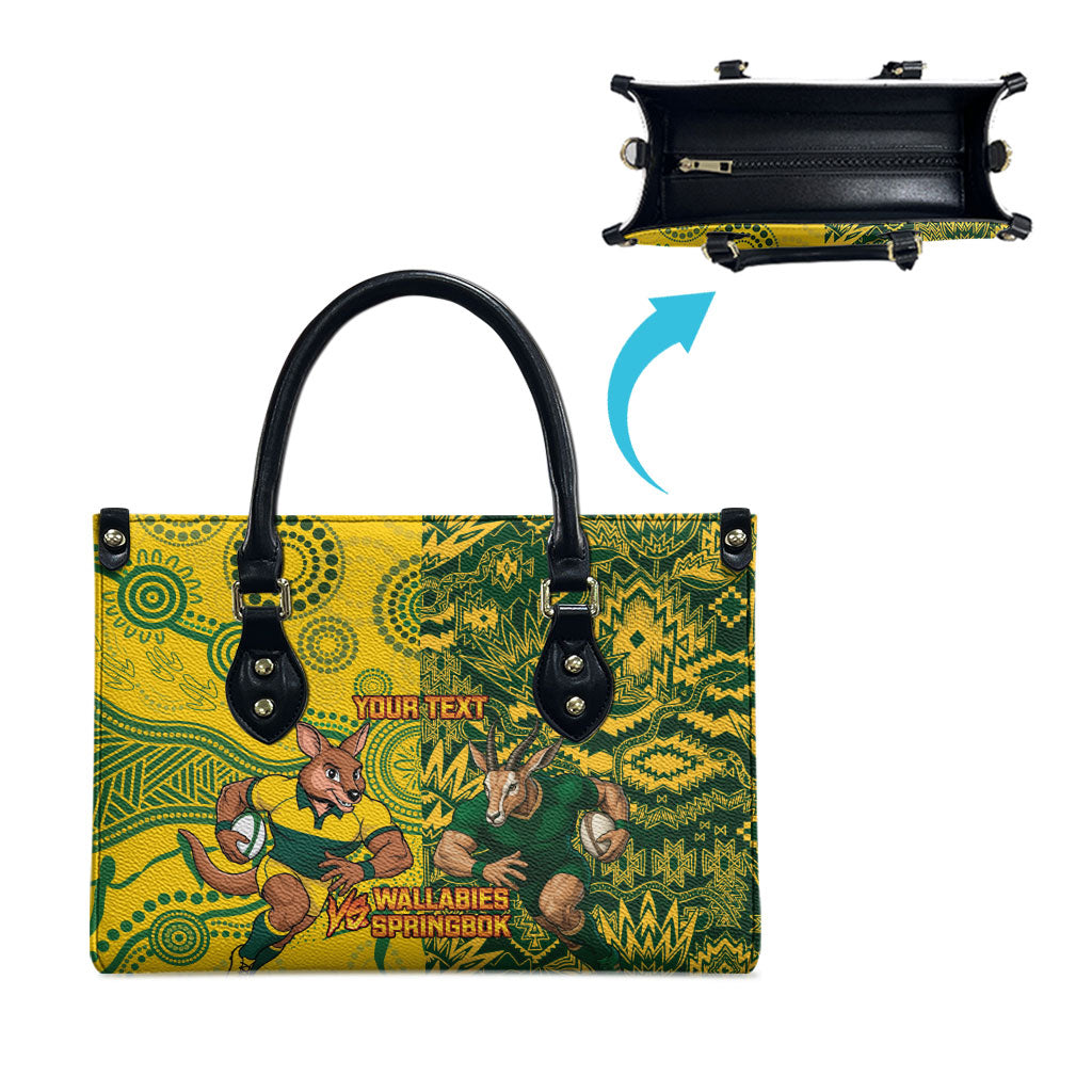 Custom Australia vs South Africa Leather Bag Wallabies vs Springboks Two Nations One Battle