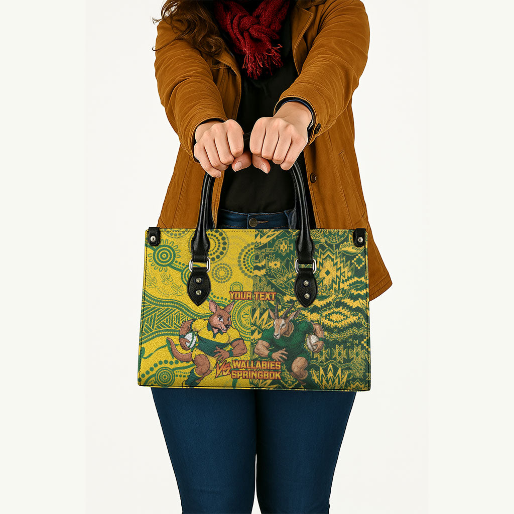Custom Australia vs South Africa Leather Bag Wallabies vs Springboks Two Nations One Battle