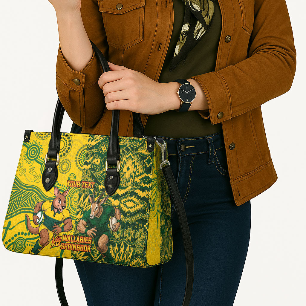 Custom Australia vs South Africa Leather Bag Wallabies vs Springboks Two Nations One Battle