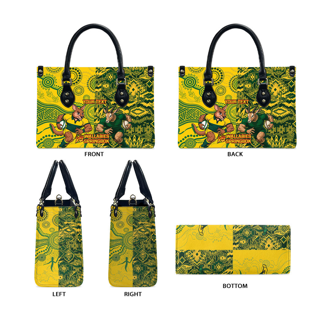 Custom Australia vs South Africa Leather Bag Wallabies vs Springboks Two Nations One Battle