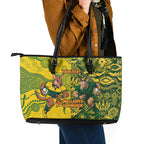 Custom Australia vs South Africa Leather Tote Bag Wallabies vs Springboks Two Nations One Battle
