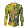 Custom Australia vs South Africa Long Sleeve Button Shirt Wallabies vs Springboks Two Nations One Battle