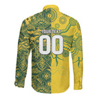 Custom Australia vs South Africa Long Sleeve Button Shirt Wallabies vs Springboks Two Nations One Battle