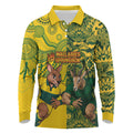Custom Australia vs South Africa Long Sleeve Polo Shirt Wallabies vs Springboks Two Nations One Battle
