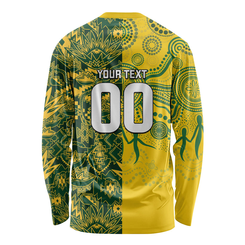 Custom Australia vs South Africa Long Sleeve Shirt Wallabies vs Springboks Two Nations One Battle