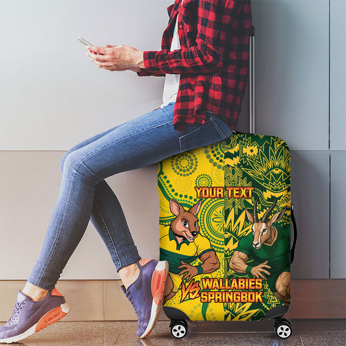 Custom Australia vs South Africa Luggage Cover Wallabies vs Springboks Two Nations One Battle