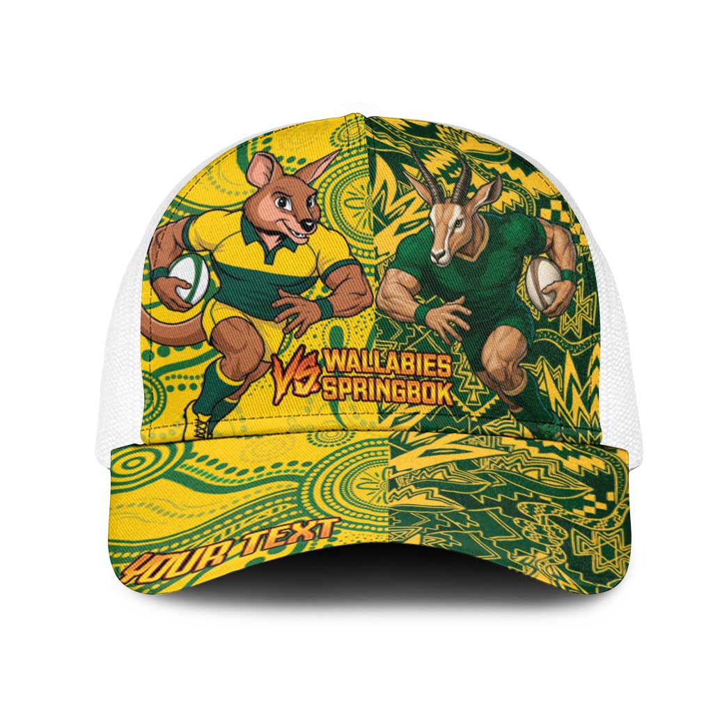 Personalised Australia vs South Africa Mesh Trucker Cap Wallabies vs Springboks Two Nations One Battle