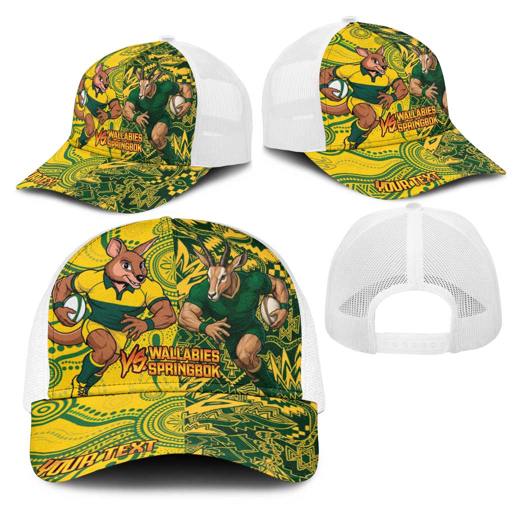 Personalised Australia vs South Africa Mesh Trucker Cap Wallabies vs Springboks Two Nations One Battle
