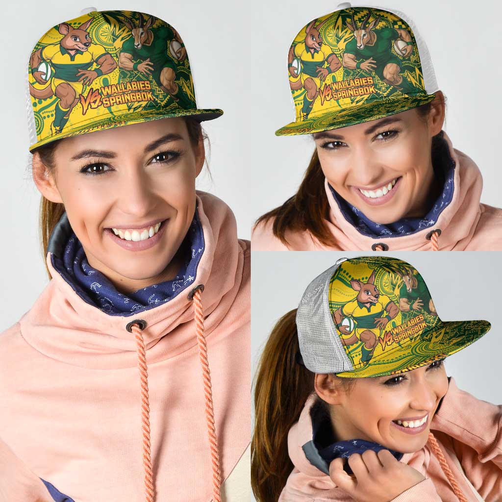 Personalised Australia vs South Africa Mesh Trucker Cap Wallabies vs Springboks Two Nations One Battle