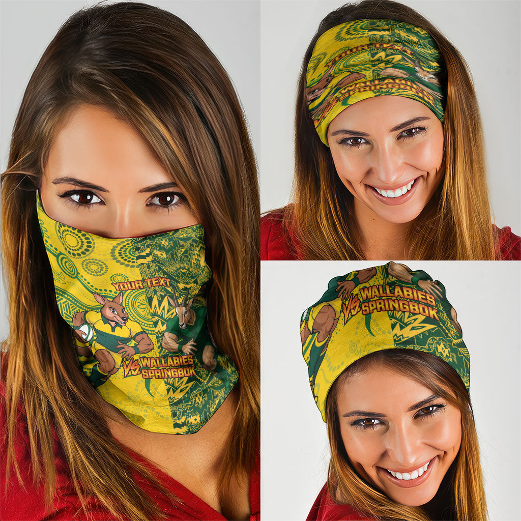 Custom Australia vs South Africa Neck Gaiter Wallabies vs Springboks Two Nations One Battle